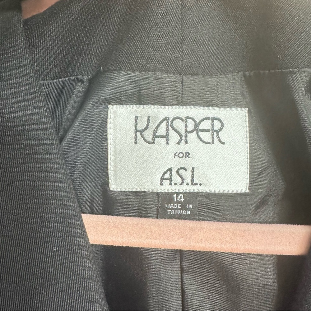 Kasper for A.S.L Black Double Breasted Short Sleeve Blazer – Size 14 - Picture 8 of 8
